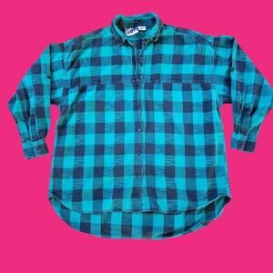 Vintage Generocities Plaid Grunge Flannel